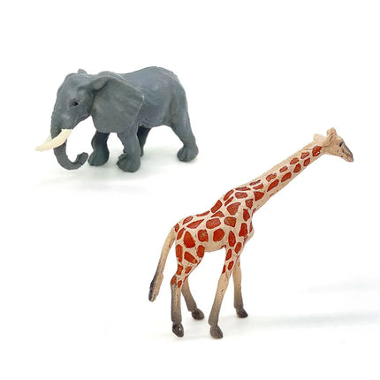 12pcs/set Wild Animals Toy Model Plastic Simulated Lion Giraffe Tiger Giraffe Panda Realistic Toys For Children Christmas Gifts