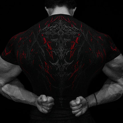 Dark Dragon Slayer Men's 2026 Summer New Fitness Clothes Speed Drying Running Printed Compression Clothes Sports T-shirt