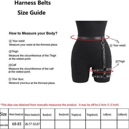 leather leg harnesses for women gothic Single-sided leg strap Adjustable Party Cosplay leather garter belt harness