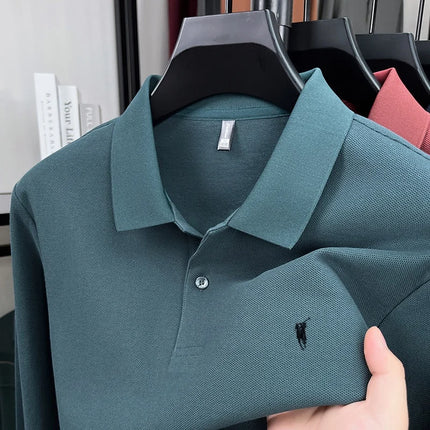 2025 New 100% Cotton High-end Brand Men's Long-sleeved Polo Shirt Autumn Fashion New Luxury Original Embroidery Top Golf T-shirt