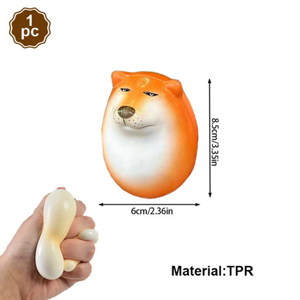 Cartoon Shiba Inu Dog Egg Figure Stress Relief Doll Mochi Squishy Toys Silly Hilarious Fuuny Gifts Desktop Home Decor Supplies