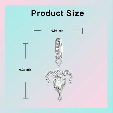 925 Sterling Silver January-December Birthday Stone Love Zircon Pendant Bead Fit Charms Necklace Bracelet Women Jewelry DIY Gift