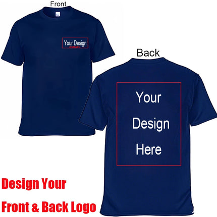 Men's Personalized Cotton T-shirt Custom Text Name Tsihrts Add Your Own Message Fashion men tshirt bigger size 4XL 5XL