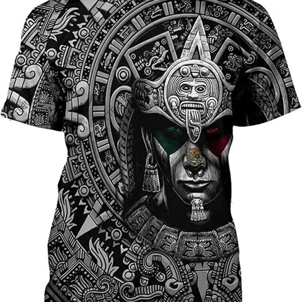 FAYBA Aztec Mexican Shirts Short Sleeves Summer Mexico Shirt Mexico Jersey Unisex 3D Shirts oversized t shirt