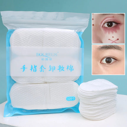 120PCS Makeup Removal Cotton Pads Hand-insert Disposable Makeup Accessories Remover Practical Face Soft U-shaped Remover Paper