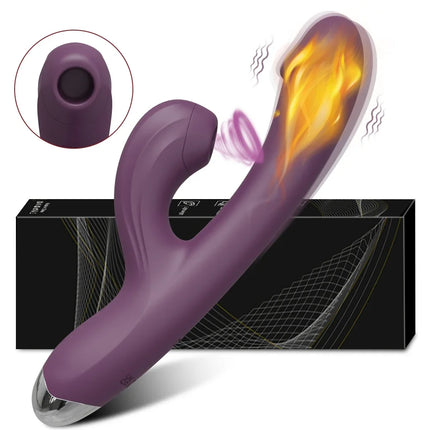Clit Sucker 2 in 1 Vibrator Dildo for Women G-Spot Clitoris Vacuum Stimulator Heating Dildo  Female Sex Toy Adults Goods 18+