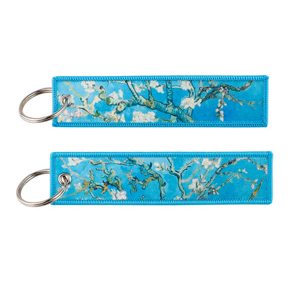 Japanese Van Gogh Art Waves Key Tag Keychains Women Koi Fish Keychain for Car Motorcycles Keys Keyring Men Holder Jewelry Gifts