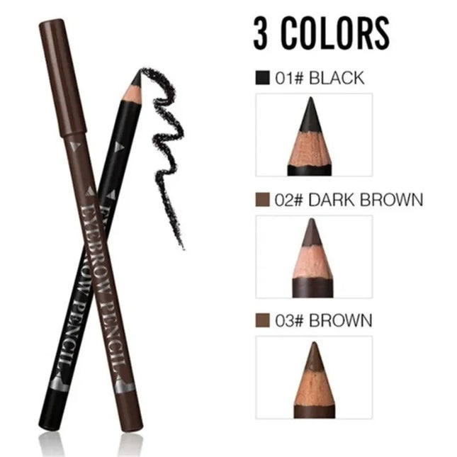 6/12PCs eye brow pencil waterproof professional women eye makeup pen easy color natural black Brown cosmetic beauty eyebrow tool