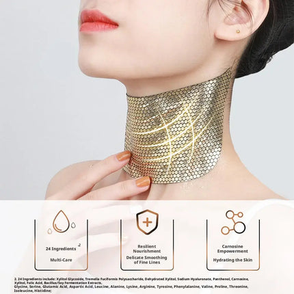 Honeycomb Neck Mask Golden Moisturizing Neck Pads, Firming & Lifting Treatment Neck Masks Beauty Necks Skin Care Products