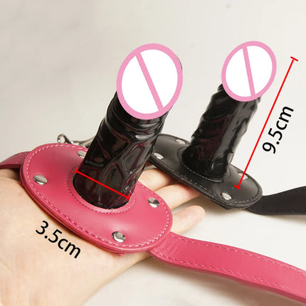 Silicone Dildo Penis Mouth Gag Insertable,Slave Ball Gags Deepthroat Bondage Restraints,Sex Toys for Couples,Adult Games