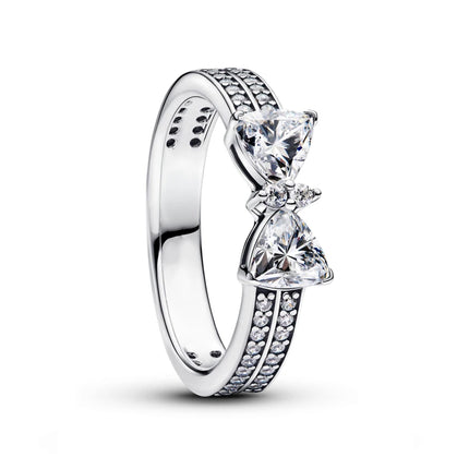 925 Sterling Silver Red Pink White bows Ring For Women Jewelry Open Design Wedding Party Fashion Gift