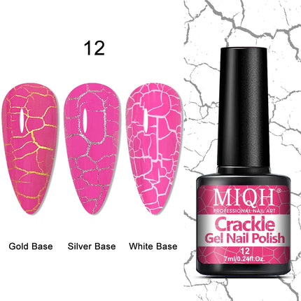 Crackle Nail Polish Gel, 7ML/0.24oz - Hypoallergenic, Acetone-Free, Blow-Dryable for Quick Cracking Effect