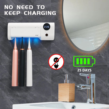 Multifunctional UV rechargable Toothbrush sterilizer holder portable for electric toothbrushes disinfection drying