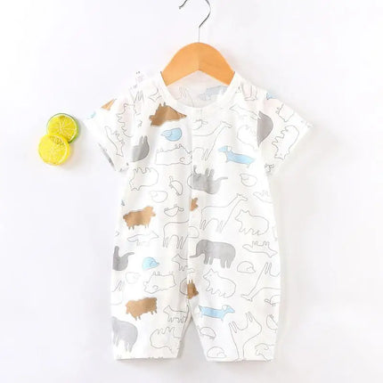 0-24month Baby Clothes Summer Toddler Jumpsuit Printed Fashion Cute Infantil Costume Cotton Short Sleeve Climbing Clothes Onesie