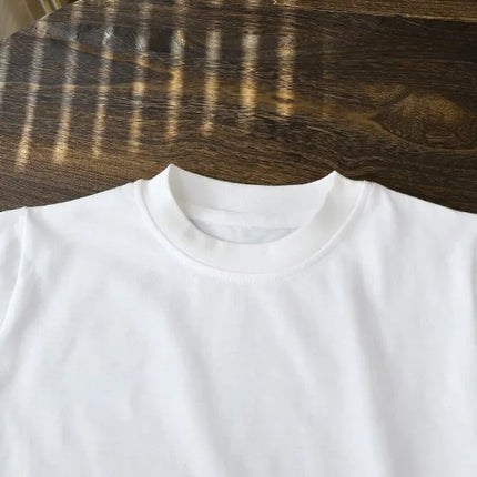 2-10Y Children's Pure Cotton Short Sleeved Pullover T-shirt Baby Boys Girls Summer Clothes New Students Solid Color Tops