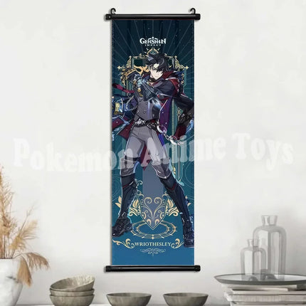 Genshin Impact Poster Anime Hot Games Wall Artwork Hutao Klee Vendi Canvas Painting Print Hanging Scroll Home Decoration Gift