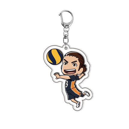 28 Styles Anime Haikyuu!! Acrylic Keychain Hinata Shoyo Tobio Kageyama Daichi Sawamura Cartoon Popular Key Ring Jewelry Charm