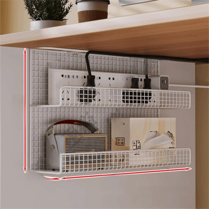 High Quality Under-desk Cable Management Tray No Drill Metal Wire Socket Storage with Clamp Desk Cable Organizer Office
