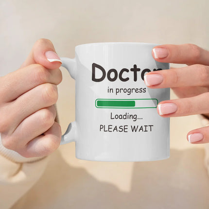 1pc 11oz/330ml Funny Doctor In Progress Loading Mug - Ceramic Coffee Cup with Humorous PhD Graduation Gift Design, Insulated Reu