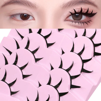 GROINNEYA Manga Lashes 3D Mink Lashes Natural Eyelashes Soft Cross Wispy False Eyelashes 3D Natural Lashes Eyelash Extension