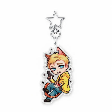 Resident Evil 6cm Acrylic Stand Keychain Leon Jill Chris Ada Game Figure Bag Pendant Decor Collection Gift For Fans
