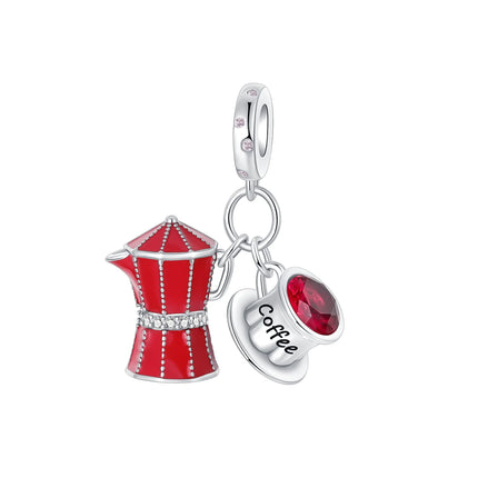 Classic 925 Sterling Coffee Cup Charms Tea Cup Beads Fit Original Bracelet Necklace Pendant Women Bracelet DIY Fine Jewelry Gift