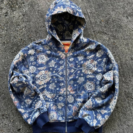 Autumn and winter casual top printed dark hooded men's and women's couple's hoodie zipper cardigan clothing