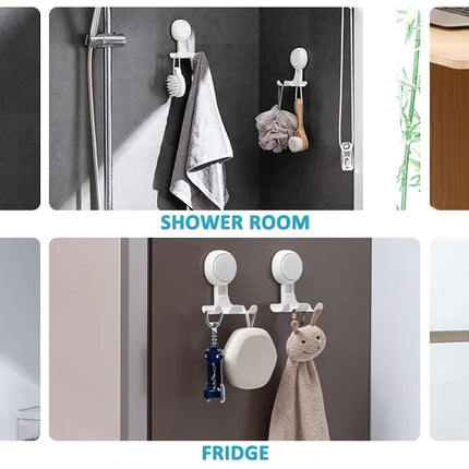 TAILI 2pcs Shaver Holder Washroom Wall Sucker Suction Cup Hook Razor No Drilling Bathroom Removable Reusable Shaver Holder Hook