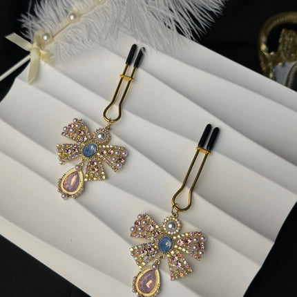 Rhinestones Star Tassels Nipple Chain No Piercing Bra Nipple Clamp Noose Rings Layered Crystal Body Jewelry for Women Sex Toys