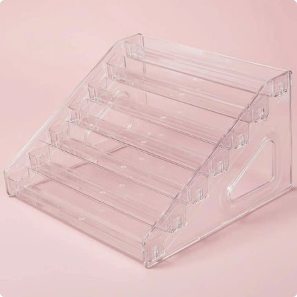 Clear Staircase Display Shelf Multi Use Tiered Figurine Display Rack Slanted Acrylic Organizer Easy to View Retail Fixture