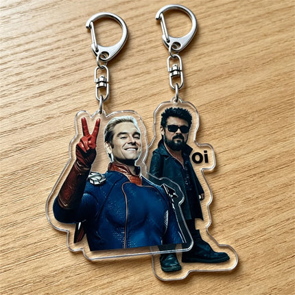 Popular TV Show Keychains Homelander Billy Butcher Starlight Vought Key Chain Ring for Bag Superhero Keyring Jewelry Fans Gifts