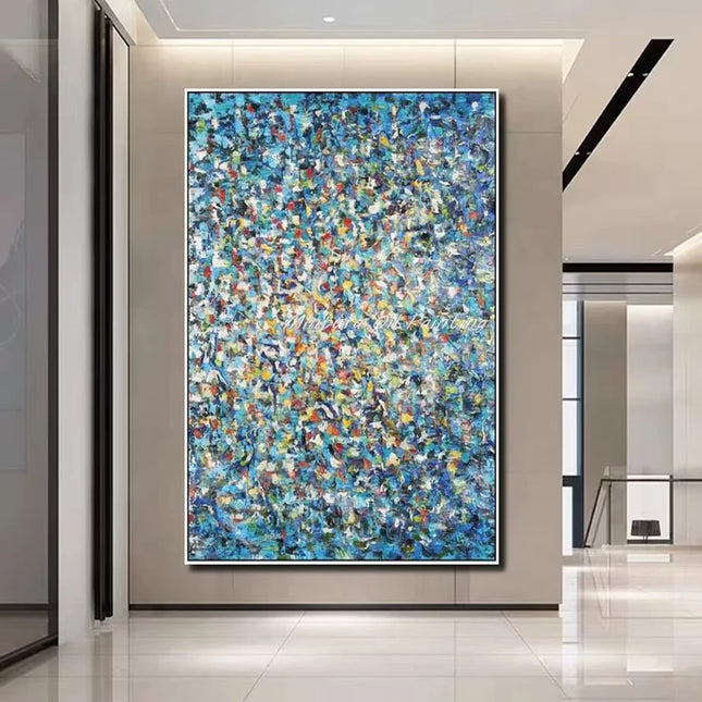 Mintura,Handpainted Abstract Color Block Oil Painting on Canvas Frameless Poster Wall Art Picture Modern Home Decoration Artwork