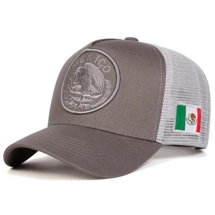 Unisex Mexican Flag Embroidery Baseball Net Caps Spring Summer Outdoor Sunscreen Hat Adjustable Casual Trucker Hats