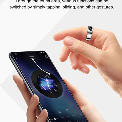 R08 Smart Ring Men Women Touch Control Function IP68 5ATM Waterproof Step Count Multi Sport Health Monitor Heart Rate Smart Ring
