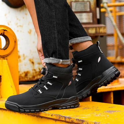Waterproof Safety Boots Men Indestructible Steel Toe Work Boots Anti-smash Stab-resistant Safety Shoes Biker Botas Para Hombre
