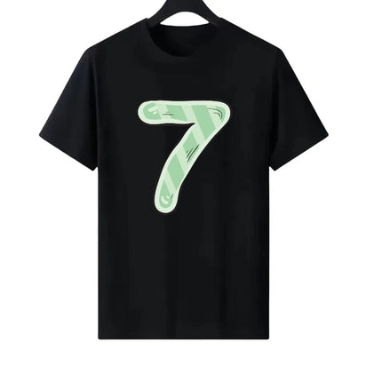 Letter Number Woman Black Summer Round Neck Parent-child Clothing Family Tops Unisex Comfort Short Sleeves T-Shirt Men Blouses