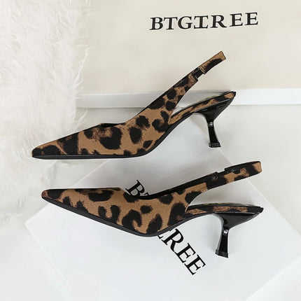 Banquet High Heels For Women Simple Slim Heels With Empty Pointed Toe Shoes With Tripping Temperament Fashionable Women's Shoes