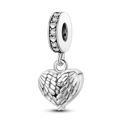 Inlaid Zircon Charm Beads 925 Sterling Silver Color Love Heart Snake Dangle Fit Original Bangle Bracelet Charms Pendant Jewelry