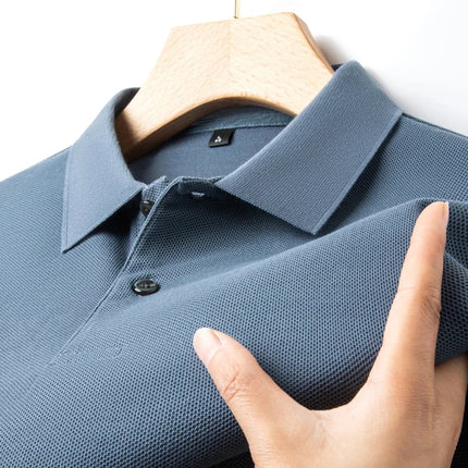 Men's 100% Cotton Polo Shirt - Summer Casual Breathable Tee, 19 Colors, Ideal for Golf and Sports, Business Casual, Silk-Like Finish