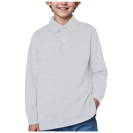 Boys Polo Shirts Long Sleeve Spring Kids Clothes Toddler Boy Polo Shirt Casual School Uniform Tops T Shirt 1 to 2 3 4 5 11 Years