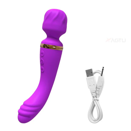2 in 1 AV Wand Vibrator for Women Clit G-Spot Vagina Stimulator Nipples Breast Massager Female Masturbator Sex Toy for Women