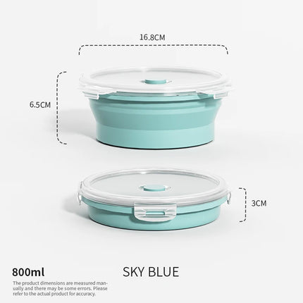 Collapsible Food Storage Containers Foldable Silicone Lunch Containers with Lids, Rectangle Collapsible Bowls Round Food Bowls