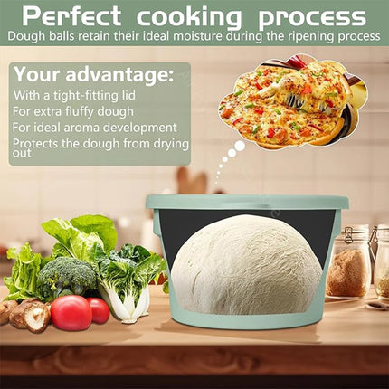 2/4Pcs Pizza Dough Box Non-stick Silicone Stackable Fermentation Container with Lid Foldable Food Storage Box Baking Accessories