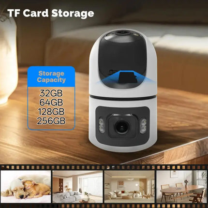 YOOSEE 8MP Indoor Smart WiFi Camera Dual Lens IP Camera Color Night Vision Two-Way Audio Security CCTV Surveillance Baby Monitor