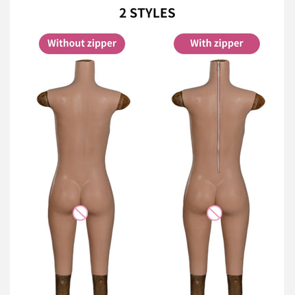 CDG Cup Silicone Bodysuit Full Body Suit Crossdresser Male to Female Fake Boobs Jumpsuit Crossdressing Silicone Bodysuit