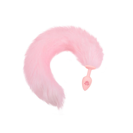 Silicone Fox Tail Anal Plug for Couples Cat Claw Print Role Play Tail Masturbation Sex Toys Adult Women Flirting Games Butt Plug