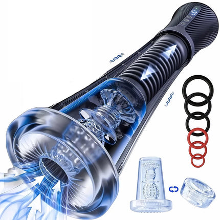 Male Masturbator APP Control Penis Pump Transparent Visual Male Sex Toys for Men Vibrating Spring Power Suction Masturbation 18+