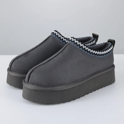 Smile Winter Fuzzy Women Shoes Classic Brand Suede Women Slippers Outdoor Fuzzy Antiskid Shoes Women Indoor Fluffy House Shoes