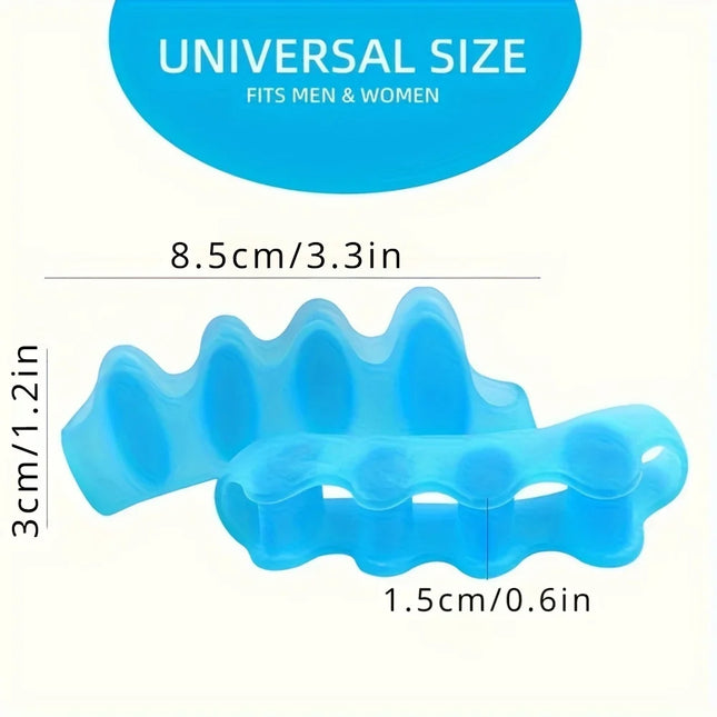 2 soft-touch silicone toe spacers, reusable toe separators for feet
