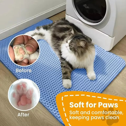 Waterproof Double Layer Cat Litter Mat Pet Litter Box Mat Pet Toilet Cat Mat Non-slip Sand Pet Cat Washable Clean Mat